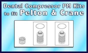 New PM Kits to fit Pelton & Crane PCAir3, PCAir5, and PCAir7 Oil-less Dental Compressors!